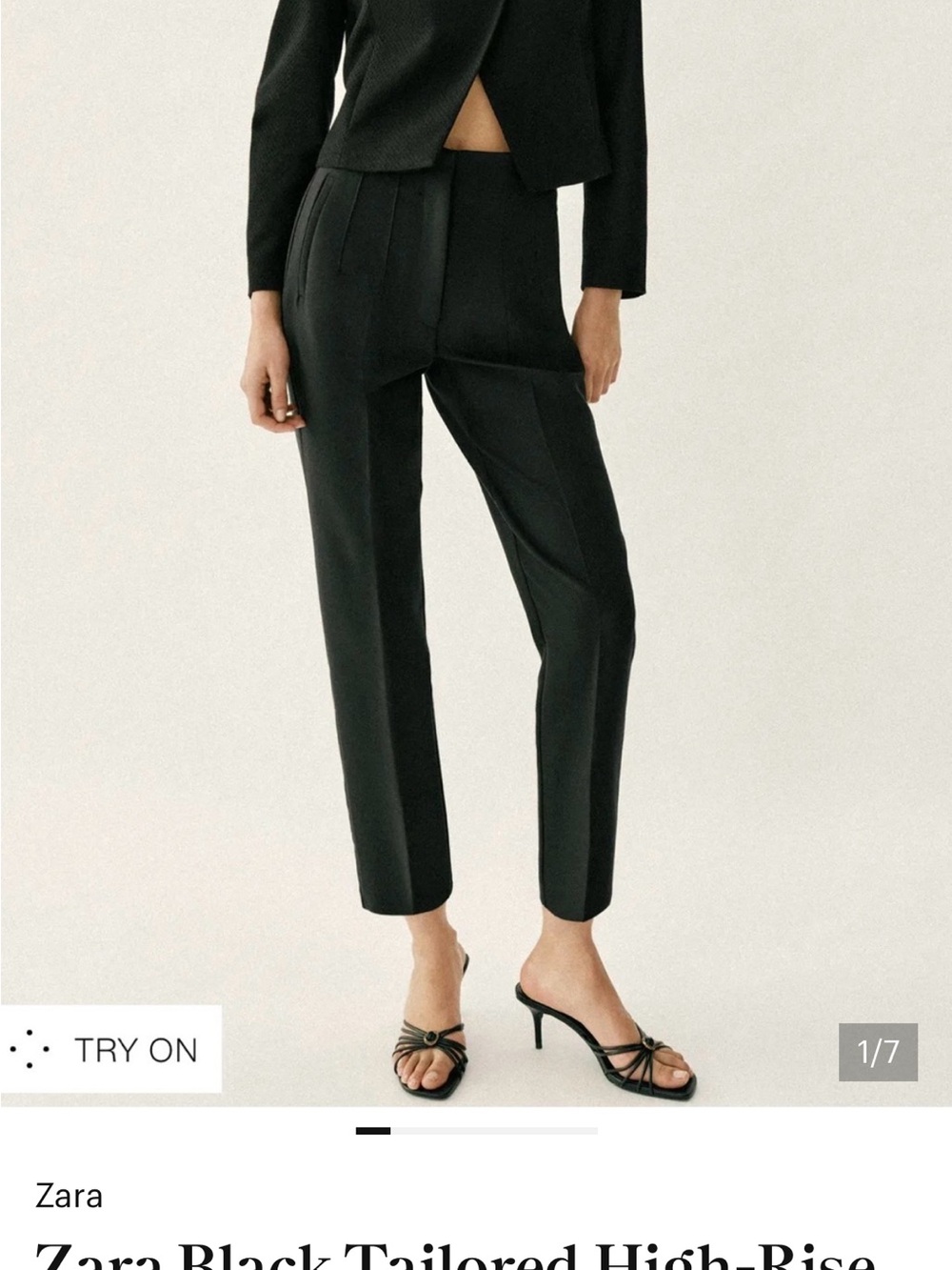 Bundle: Zara high waisted trousers black, navy, ecru, grey - Picture 6 of 7